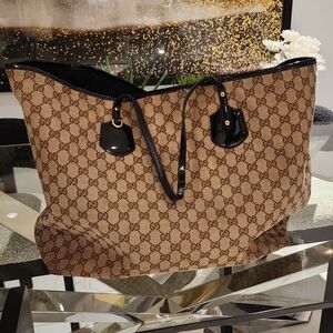 Gucci Brown Canvas Tote Bag